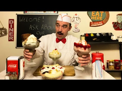 Ice Cream Sundaes At The 1950s Diner???????? (ASMR Role Play)