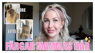 FÄRGAR MAMMAS HÅR ASKBLONT - Helgvlogg