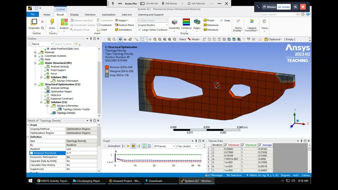 Part 1 of 2: Ansys 2023 R2 Topology Optimization Tutorial
