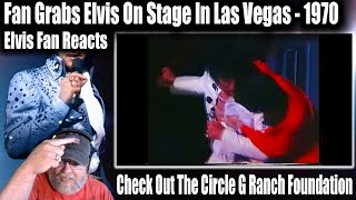 A Fan Got On Stage And Grabbed Elvis In Las Vegas -1970