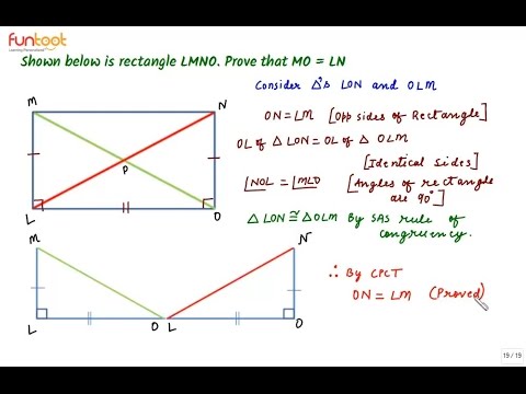 Basics of Congruence - SAS Rule - Proving diagonals of a rectangle are equal