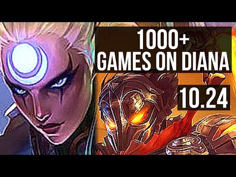 DIANA vs VIKTOR (MID) | Legendary, 1000+ games, 1.5M mastery, 15/3/10 | TR Diamond | v10.24
