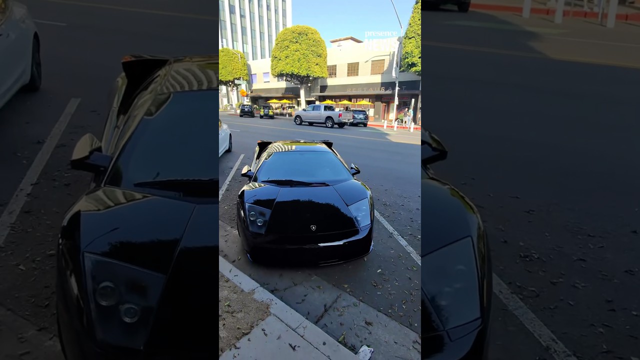 Beautiful day to take out the nice rides in Beverly Hills today - Favorite Black Lamborghini