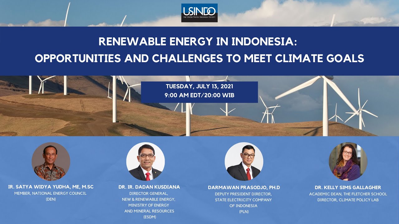 USINDO Webinar on Renewable Energy in Indonesia: Opportunities and Challenges to Meet Climate Goals