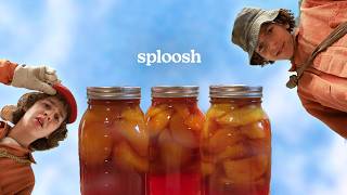 Making sploosh from HOLES 🍑 (Spiced Pickled Peaches Canning Recipe)