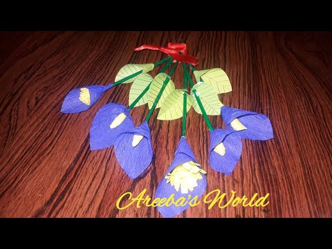 diy easy crepe paper flowers/How to make crepe paper flowers/ Paper crafts /Areeba's World