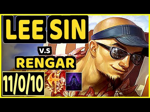 KREOX (LEE SIN) vs RENGAR - 11/0/10 KDA JUNGLE GAMEPLAY - EUW Ranked MASTER