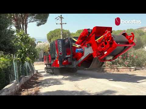Boratas Tracked Mobile Impact Crusher with 90° rotating post-screen conveyor | BPK100-S | Konkasör