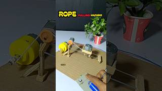 AMAZING DIY DC MOTOR ROPE PULLING MACHINE | SIMPLE HOMEMADE WINCH PROJECT