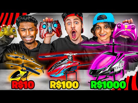 HELICÓPTERO DE CONTROLE REMOTO DE R$10, R$100 OU R$1.000,00! - Desafio