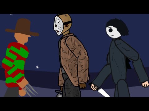 Freddy vs Jason vs Micheal part (1/4) | Drawing Cartoons 2