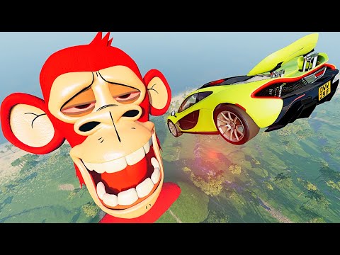 Cars Jumping into Mouth of Bored Ape - BeamNG.drive
