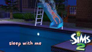 💧 🏊🏻‍♀️Sims 2 Sleep Ambience 🌊 | Pool at Night, Cricket Sounds, Soft Water ASMR | 3 Hours Sleep Aid