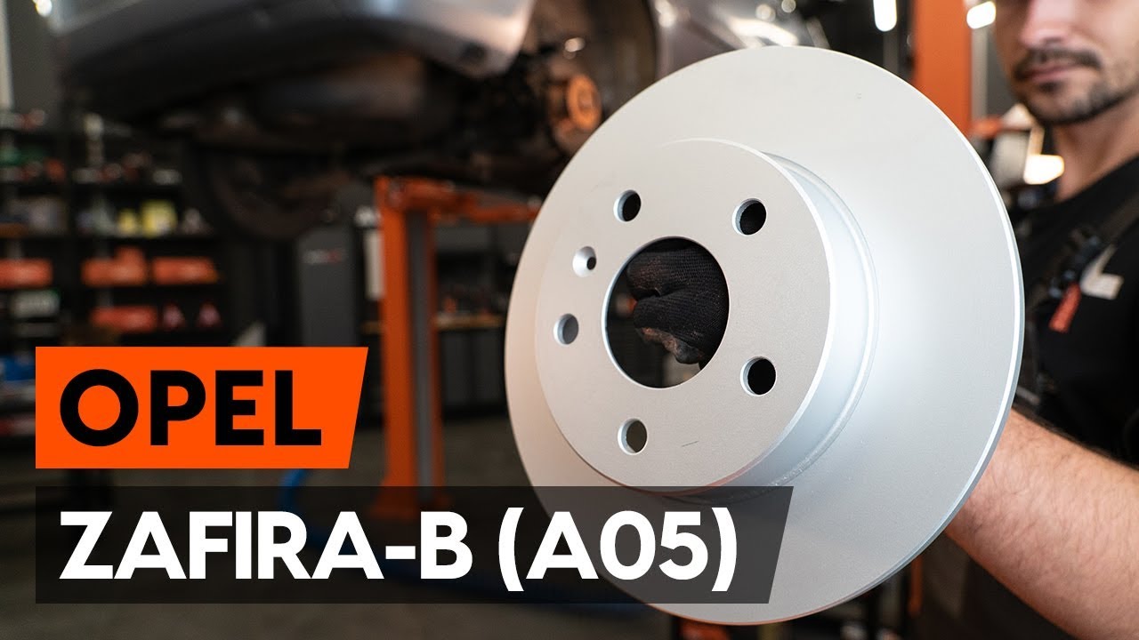 Como mudar discos de travão da parte traseira em Opel Zafira B A05 - guia de substituição