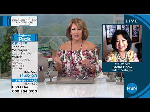 Jade of Yesteryear Silvertone Jade Bangle Watch