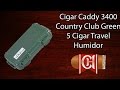 CIGAR CADDY 3400 COUNTRY CLUB GREEN 5 CIGAR TRAVEL HUMIDOR