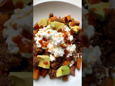 Sweet Potato Cottage Cheese Beef Bowl