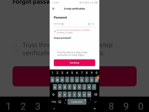 TikTok 2 Step Verification Problem Solved #shorts #tiktok