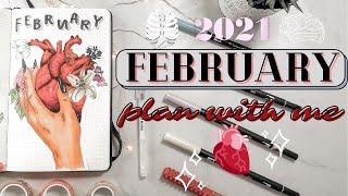 February Plan with me 🫀 |  Anatomy themed 🧠 |  2021 Bullet Journal Setup ✨