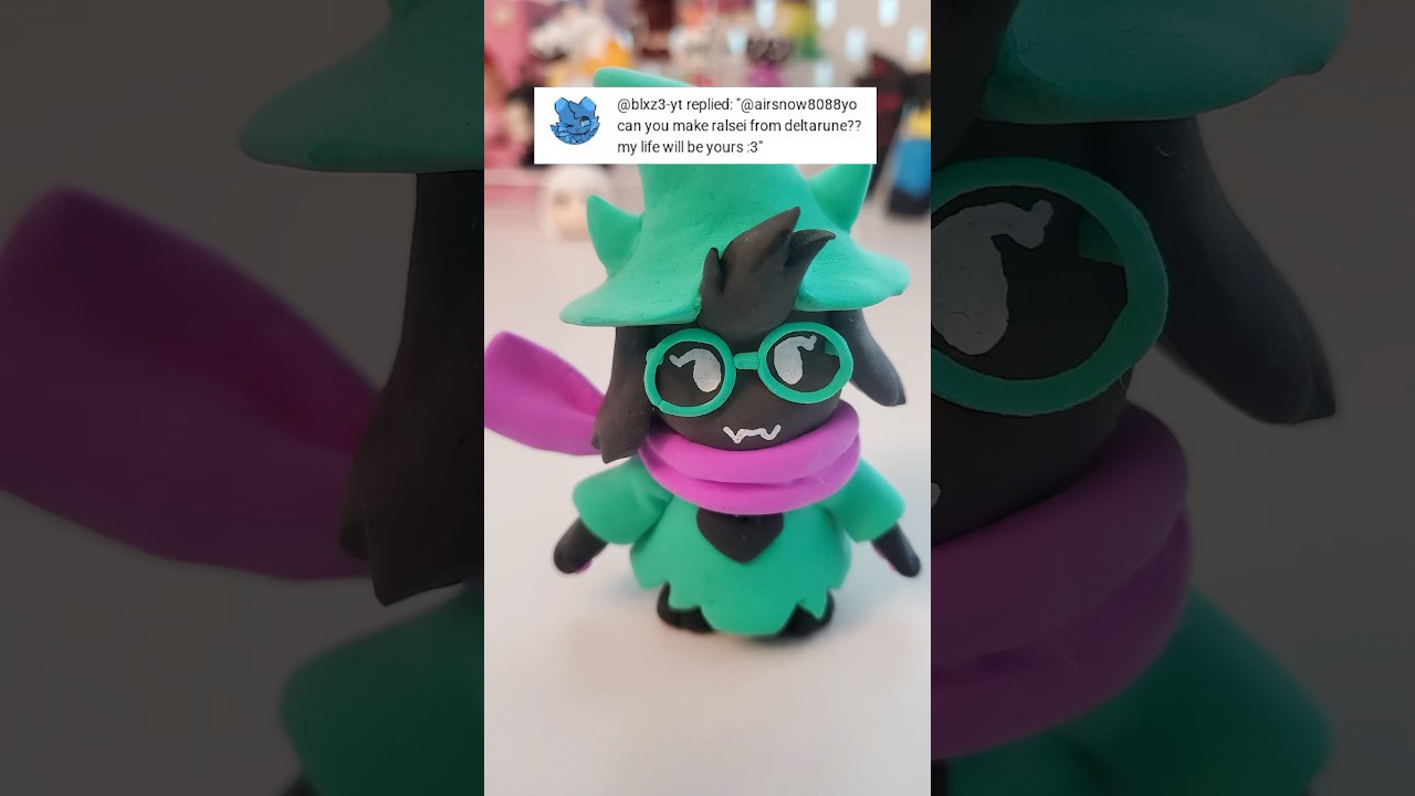 I made a Ralsei black 👒  | Deltarune #clay #diy