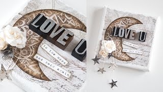 Love You To The Moon  6x6 Canvas