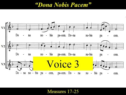 Mozart - Dona Nobis Pacem - Traditional Canon - Voice 3