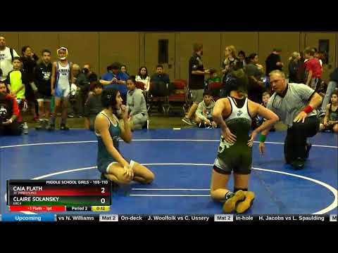Middle School Girls 105-110 Caia Flath 3F Wrestling Vs Claire Solansky ERC4