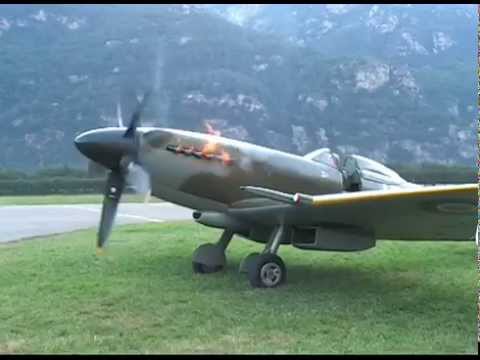 Spitfire spitting flames