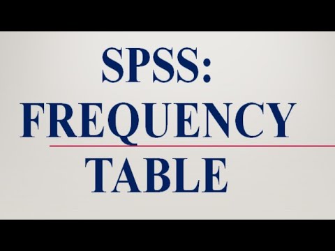 SPSS: Frequency Table