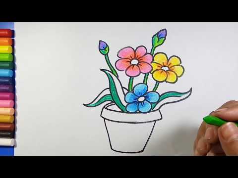 Easy Simple Flower Pot Drawing Easy Flower Pot Drawing
