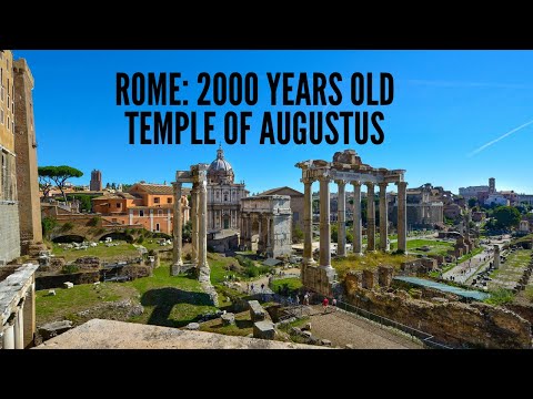 Temple of Augustus : 2000 years old 3 pillars and ruins in Rome