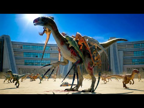 Jurassic World Evolution 3 - BATLLE 100 VELOCIRAPTOR VS ALL HERBIVORE DINOSAURS