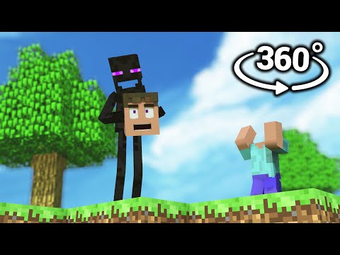 360° Video || Enderman Life - Minecraft VR