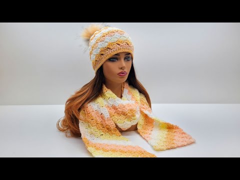 Easy Crochet C2C Hat and Scarf | Crochet easy hat scarf set | Bag O Day Crochet Tutorial