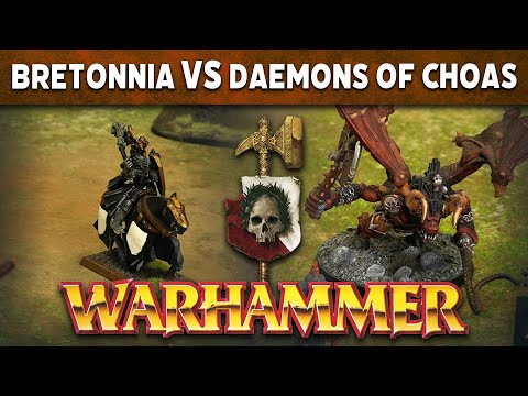 Bretonnia vs Daemons of Chaos Warhammer Fantasy 7th Editon Battle Report