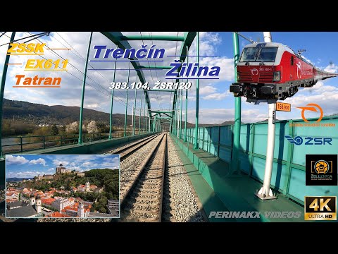 4K Cabview ► Trenčín - Žilina / ŽSR 120 / EX 611 Tatran / 383.106 ► Pohľad z lokomotívy