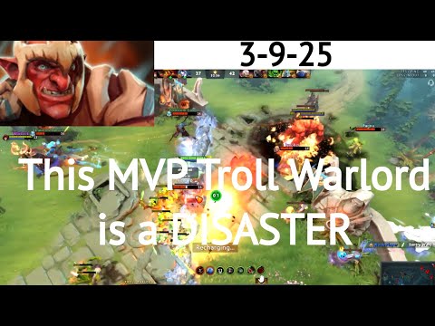 This MVP Troll Warlord is a DISASTER! 3 Kills 25 Assists. Over Power Build Dota 2 7.29d Gameplay.