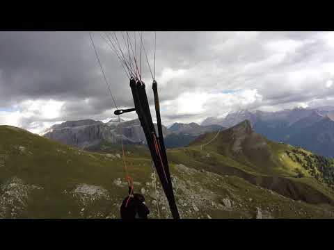 paragliding Dolomites mountains Sassolungo Langkofel-Italy