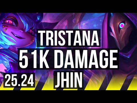 TRISTANA & Leona vs JHIN & Zyra (ADC) | 51K damage, Good KDA: 22/2/3 | NA Grandmaster | 25.24