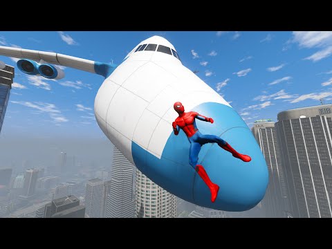 GTA 5 Epic Spiderman Ragdolls & Plane Crashes Ep.23 (Euphoria Physics)