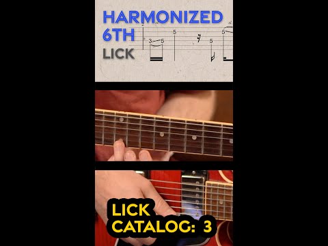 Harmonized 6th lick that you can connect to the A chord shape. #guitarlesson