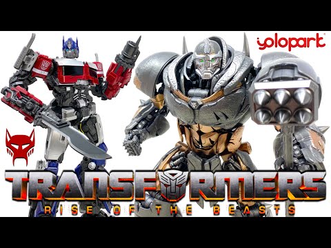 Transformers Rise Of The Beasts RHINOX Yolopark Model Kit + ROTB Optimus Prime Accessories Review
