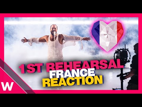 ???????? France First Rehearsal (REACTION) Slimane "Mon Amour" @ Eurovision 2024