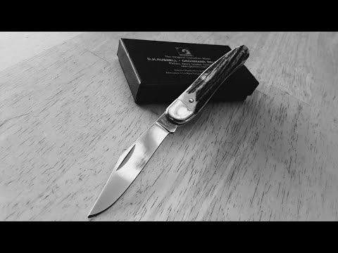 A Gorgeous Pocketknife From Canada! Grohmann Slimline Jack In Lovely Staghorn!