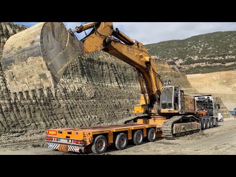 Loading And Transporting The Liebherr 974 Excavator With Goldhofer Trailer-Fasoulas Heavy Transports