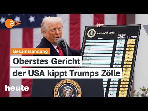 heute 19:00 Uhr vom 20.02.2026 Trumps Zölle, CDU Parteitag, Frankreich Überschwemmungen