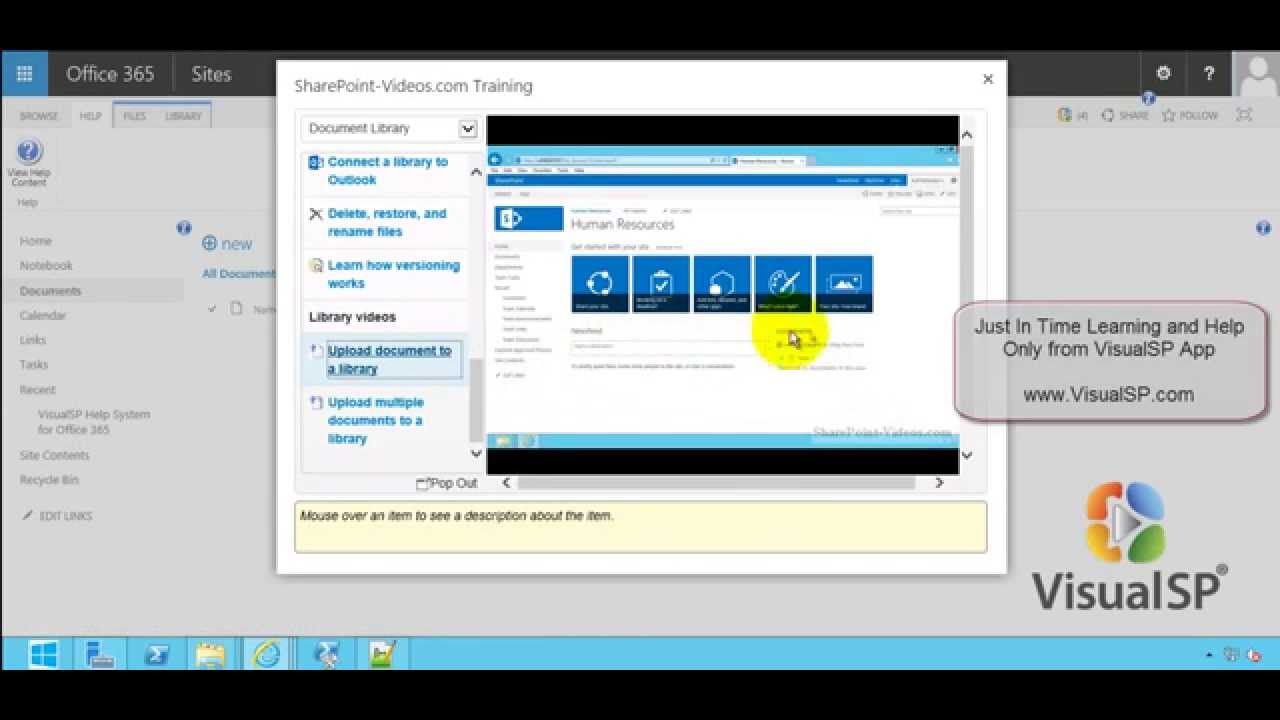 VisualSP App - Inline Help