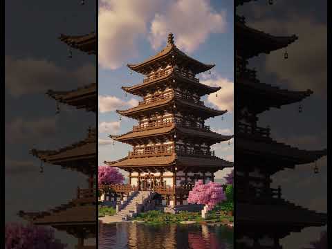 Minecraft Japanese Tower Build Showcase For Inspiration #minecraft #minecraftbuilding