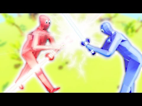 Totally Accurate Battle Simulator - JEDI STAR WARS 100 VS, NEW DARK PEASANT, NEON UNITS ( Gameplay )