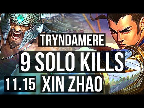 TRYNDAMERE vs XIN ZHAO (TOP) | Rank 4 Trynda, 9 solo kills, 300+ games | NA Challenger | v11.15
